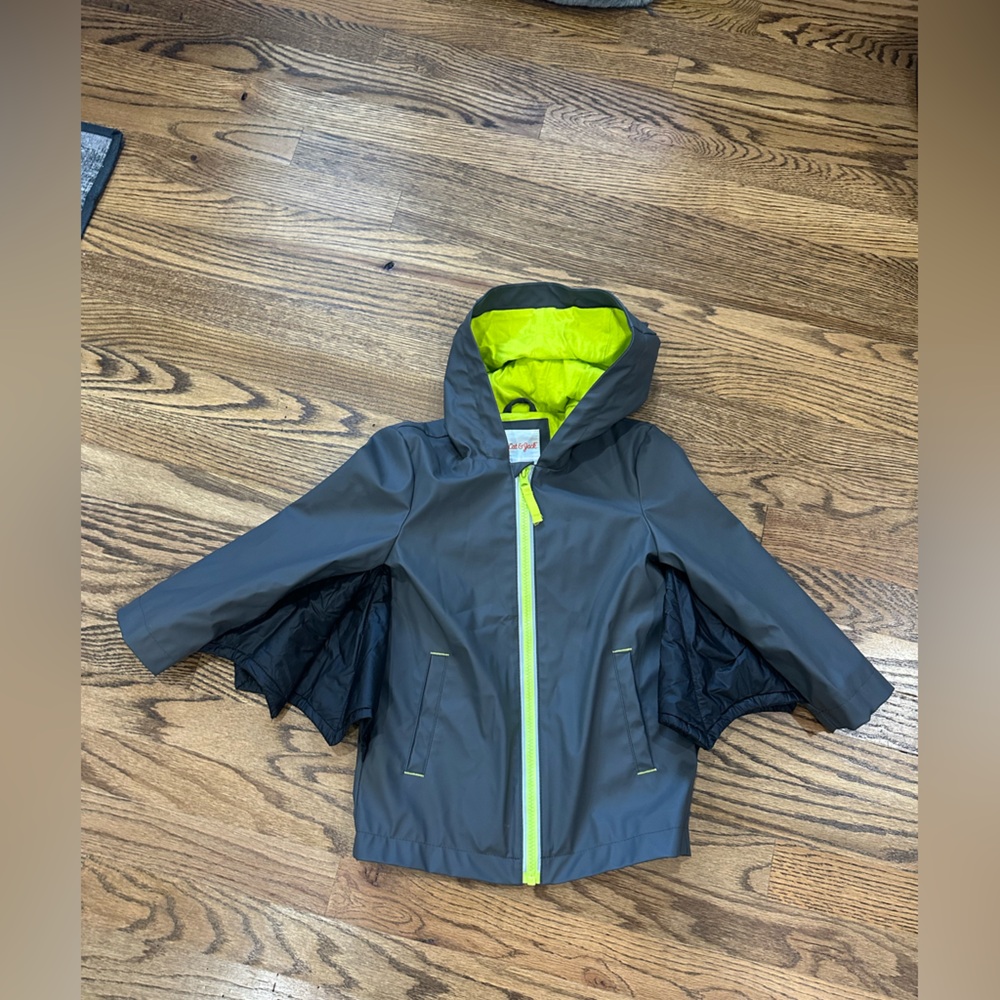 Cat & Jack Gray Raincoat with Yellow Accents